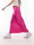 Topshop satin bias maxi skirt in pink