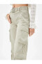 Фото #5 товара Kargo Pantolon Geniş Paça Normal Bel Kemer Detaylı Cepli Pamuklu - Bianca Jeans