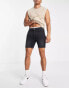 DTT slim fit denim shorts in washed black