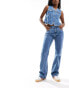 Фото #1 товара Stradivarius STR straight leg slouchy jean in medium blue