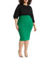 ფოტო #1 პროდუქტის Plus Size Neoprene Pencil Skirt