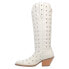 Фото #5 товара Dingo Broadway Bunny Studded Snip Toe Cowboy Womens White Casual Boots DI155-10