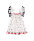 Фото #1 товара Little Girls Serena Tassel Dress Red White Navy Embroidery