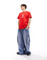 Basic Pleasure Mode jamiroquai oversized t-shirt in red