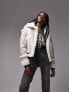 Фото #1 товара Topshop Tall faux shearling cropped car coat in white