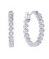 ფოტო #1 პროდუქტის Diamond Accent "S" Link Hoop Earrings in Silver Plate