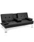 Convertible Folding Futon Sofa Bed Leather - фото #11