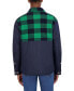 Men's Reversible Quilted Shirt Jacket Shacket with Plaid Fleece Lining