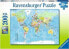 Ravensburger Puzzle 200 Mapa świata XXL