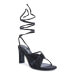 Фото #2 товара Women's Chasm Satin Ruched Strap Tie Up Sandals