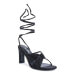 Women's Chasm Satin Ruched Strap Tie Up Sandals