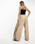 Фото #3 товара NA-KD co-ord pleated wide leg trousers in beige