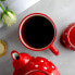 Фото #3 товара City to Cottage® - Keramik XXL Tasse 500 ml | Kaffeebecher | Rot und Weiß | Polka Dots | Handgemacht | Keramik Geschirr | Große Tasse
