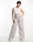 Extro & Vert Plus 90s wide leg cargo trousers in stone grey Серый, 46 - фото #2