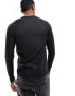 ASOS DESIGN long sleeved muscle fit t-shirt in black with seam detail