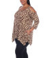 Фото #3 товара Plus Size Leopard Cold Shoulder Tunic Top