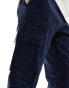 ONLY & SONS tapered fit cargo trousers with cuffed bottom in navy