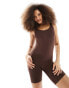 Фото #1 товара Vero Moda scoop neck seamless body suit in coffee bean brown