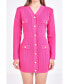 ფოტო #1 პროდუქტის Women's V-neck Long Sleeve Knit Mini Dress