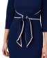 Фото #3 товара Women's Tipped Tie-Front 3/4-Sleeve Dress