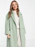 ASOS DESIGN smart wool mix brushed coat in soft green