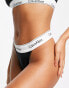 Calvin Klein Modern Cotton high leg string thong in black Черный, M - фото #3