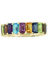ფოტო #4 პროდუქტის EFFY® Multi-Gemstone Emerald-Cut Band (7-1/2 ct. t.w.) in 14k Gold