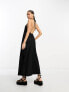 ASOS DESIGN Petite halter maxi dress in black