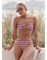 Фото #1 товара 4th & Reckless x Luana Barron paloma bandeau stripe bikini top in cherry red