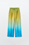 Tie-dye wide-leg satin trousers