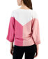 Фото #2 товара Women's Colorblock Dolman-Sleeve Sweater