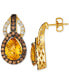 Cinnamon Citrine (1-1/2 ct. t.w.) & Diamond (1-1/6 ct. t.w.) Pear Drop Earrings in 14k Gold