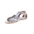 Фото #8 товара Bed Stu Mabely F373038 Womens Gray Leather Hook & Loop Strap Sandals Shoes