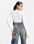 ASOS DESIGN fitted crop t-shirt with long sleeve in white