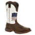 Фото #2 товара Durango Durango Distressed Flag Embroidery Western Mens Brown, White Casual Boo