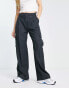 Фото #8 товара Monki tailored cargo trousers in dark grey