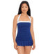Фото #1 товара LAUREN Ralph Lauren 285740 Women Bel Air Shirred Bandeau One-Piece Size 12 blue