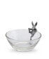 Фото #4 товара Glass Dip, Candy, Snack Bowl with Pewter Climbing Bunny