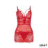 Zoe Open Back Babydoll and Thong Red