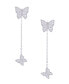 ფოტო #1 პროდუქტის Cubic Zirconia Butterfly Chain Earrings in Silver Plate