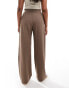 ASOS DESIGN wide leg tailored trousers in brown