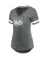 ფოტო #3 პროდუქტის Women's Gray and White Brooklyn Nets Showtime Winning with Pride Notch Neck T-shirt