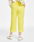 ფოტო #2 პროდუქტის Women's 100% Linen Solid Cropped Pull-On Pants, Created for Macy's
