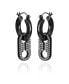 ფოტო #1 პროდუქტის Hematite-Tone Chunky Hoop Dangle Drop Earrings