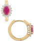 ფოტო #3 პროდუქტის Sapphire (1-1/5 ct. t.w.) & Diamond (1/4 ct. t.w.) Hoop Earrings in 14k Gold (Also in Emerald & Ruby)
