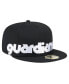 Men's Black Cleveland Guardians Checkered Undervisor 59FIFTY Fitted Hat Черный, 7 1/8 - фото #1