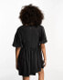 Фото #2 товара ASOS DESIGN mini smock dress with lace insert in charcoal