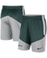 ფოტო #2 პროდუქტის Men's Green, Gray Michigan State Spartans Team Performance Knit Shorts
