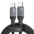 Фото #1 товара Kabel przewód USB-C w oplocie PD 60W 5A 480Mb/s 1.5m czarny