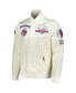 Men's Cream Texas Rangers Cooperstown Collection Pinstripe Retro Classic Satin Full-Snap Jacket